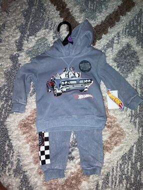 Hot Wheels Kids Gray Hooded Matching Set